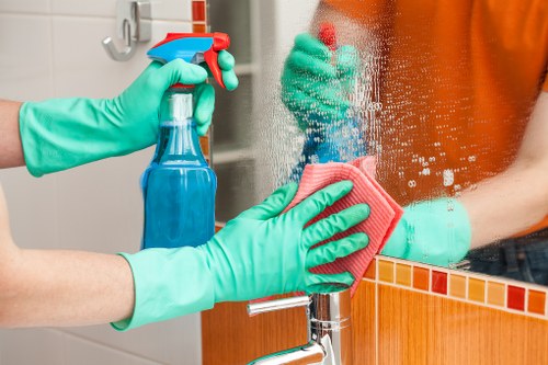 Cleaner inspecting a property after an end of tenancy clean