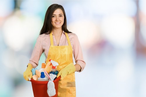 Professional cleaner preparing a property for new tenants