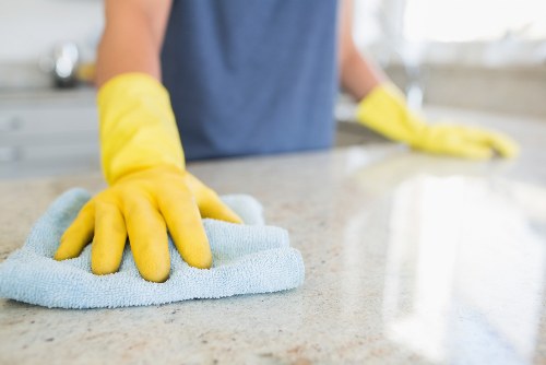 Local carpet cleaning service treating stains in a rented property during move-out