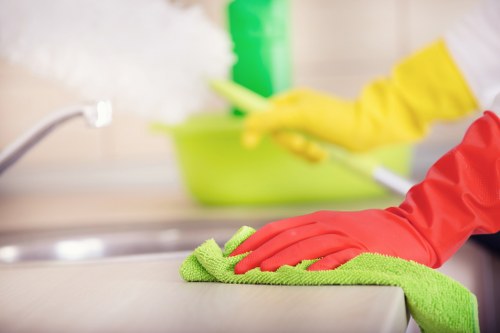 Cleaning skirting boards and surfaces in a vacant rental property